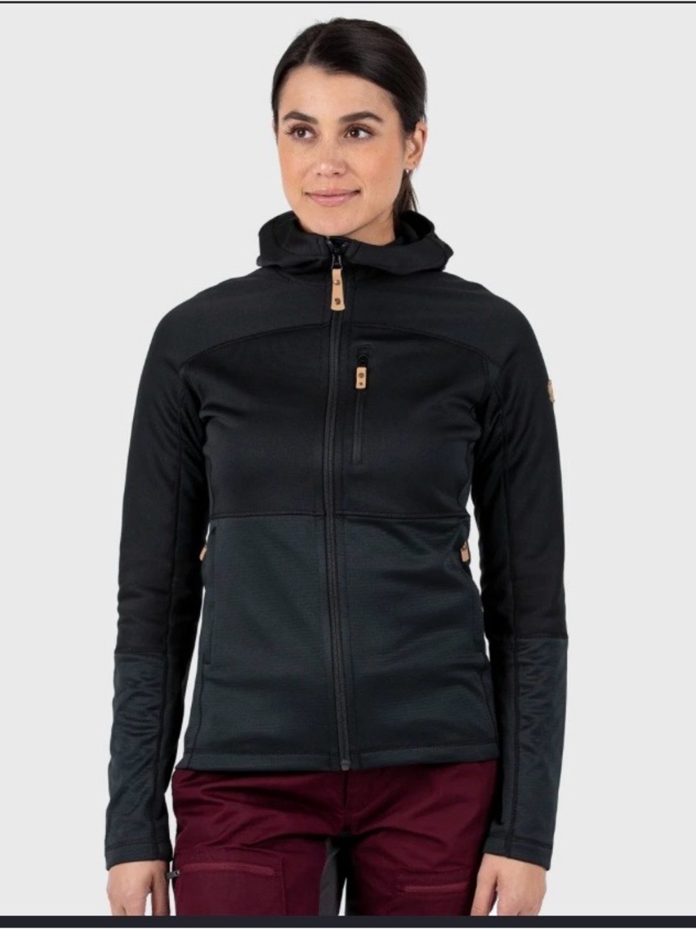 FJALLRAVEN Womens Abisko Trail Fleece in Black